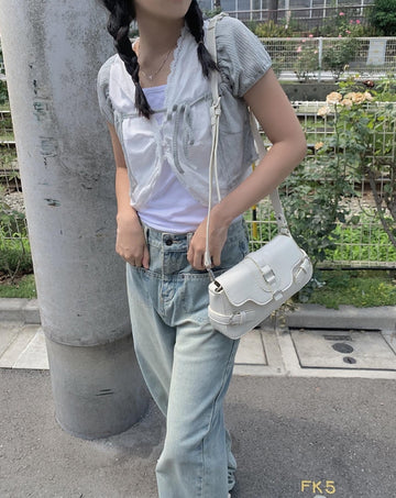 Ako Puff Crop Short Sleeve Cardigan